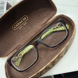 Coach Black and Yellow Patterned Eyeglasses